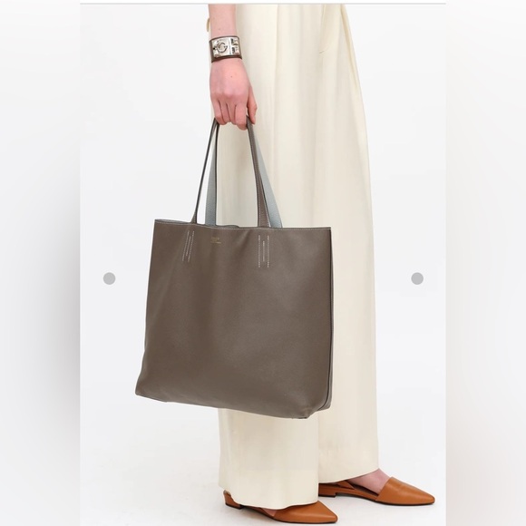 Hermes Handbags - Hermès Clemence Double Sens leather Tote